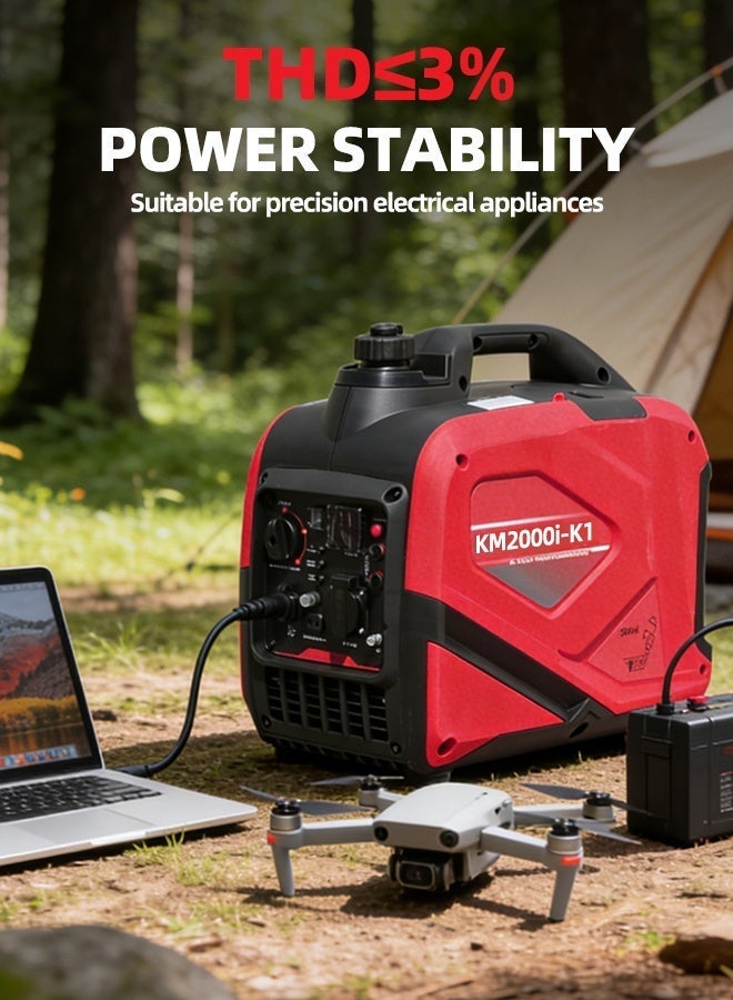 ALongDeng 1800W Portable Power Station High-Performance Portable Generator with 79.8cc 4-Stroke Engine  DC Output Fuel-Efficient 5Hr Runtime for Camping and Home Use - Image 3